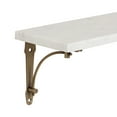 thumbnail image 6 of Kate and Laurel Hatley Vintage Glam Ornate Marble and Metal Shelf, 20 x 5 x 6, White Marble and Antique Brass, Classic Decorative Wall Shelf for Over-the-Toilet Storage or Living Room Display, 6 of 9
