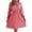 Pink, variant on WRKEKC Floral Dress for Women Print Long Sleeve V-Neck Midi Dress for Fall Winter Polka Dot Tie Waist Pleated Skirt Elastic Cuff and Back Zip