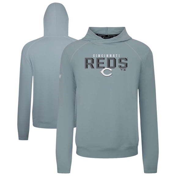 Men's Levelwear Gray Cincinnati Reds Mandate Carve Tri-Blend Hoodie