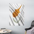 thumbnail image 1 of Cyprus Tapestry, Waving Flag Art Design of Southern Part of Cypriot Lands Image, Wall Hanging for Bedroom Living Room Dorm Decor, 40W X 60L Inches, White Orange and Olive Green, by Ambesonne, 1 of 2