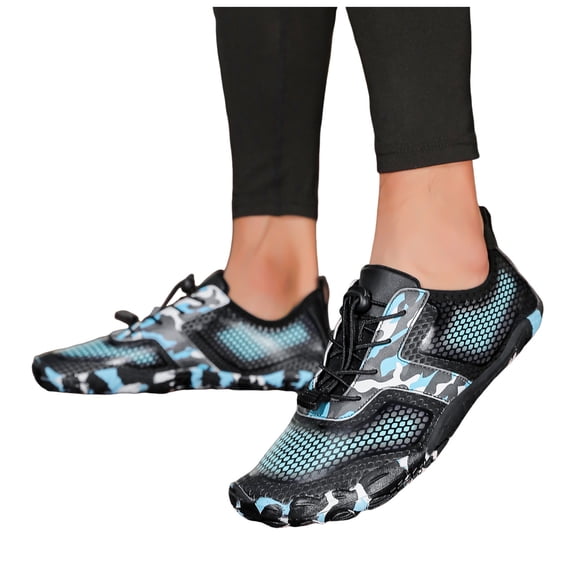 Rokment Hiking Barefoot Water Shoes for Women Men Beach Swim Pool River Quick Dry Athletic Wide Toe Outdoor Sport Kayaking Boating Rock Climbing Yoga Lake Diving Blue Size 6.5