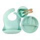 thumbnail image 1 of Babero de silicona para madres e hijos Plato de silicona para la cena Juego de ocho piezas Plato de succión para entrenamiento complementario de alimentos para bebés Juego de vajilla separada para, 1 of 5