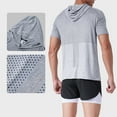 thumbnail image 5 of ZVNAΖH Mens Short Sleeve Hooded T-shirts Lightweight Athletic Quick Dry Hoodies for Running Fishing Hiking, 5 of 5