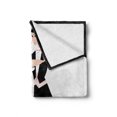 thumbnail image 2 of Old Hollywood Soft Flannel Fleece Throw Blanket, Modern Dancing Couple Performing Pas de Deux Simplistic Design, Cozy Plush for Indoor and Outdoor Use, 70" x 90", Black White and Coral, by Ambesonne, 2 of 6
