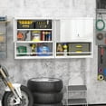 thumbnail image 5 of GREATMEET Locking Metal Garage Storage Cabinet with Doors and Shelves, 31" H Lockable Wall Cabinet Storage, White Steel Wall Mount Cabinet for Office, 5 of 15