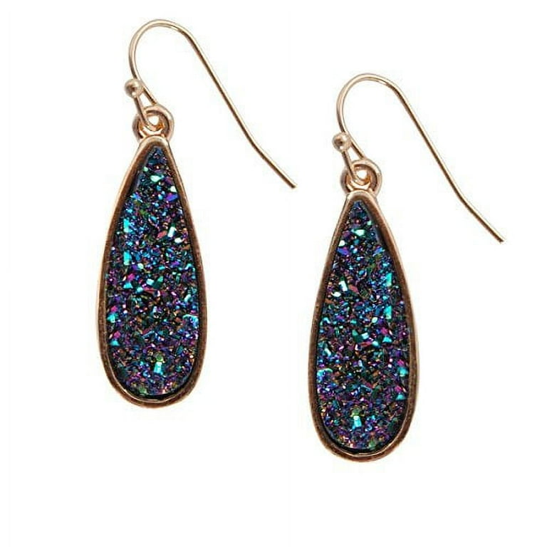 Blue sparkly earrings sale