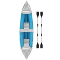 thumbnail image 1 of Bateau de Pêche Kayak Gonflable pour 2 Personnes, Canot Pliable Bleu avec 2 Rames en Aluminium, Pompe à Air et Trousse de Réparation, Résistant aux Perforations, 125,2 Po L, Capacité de 400 Lb pour Lacs et Rivières, 1 of 7