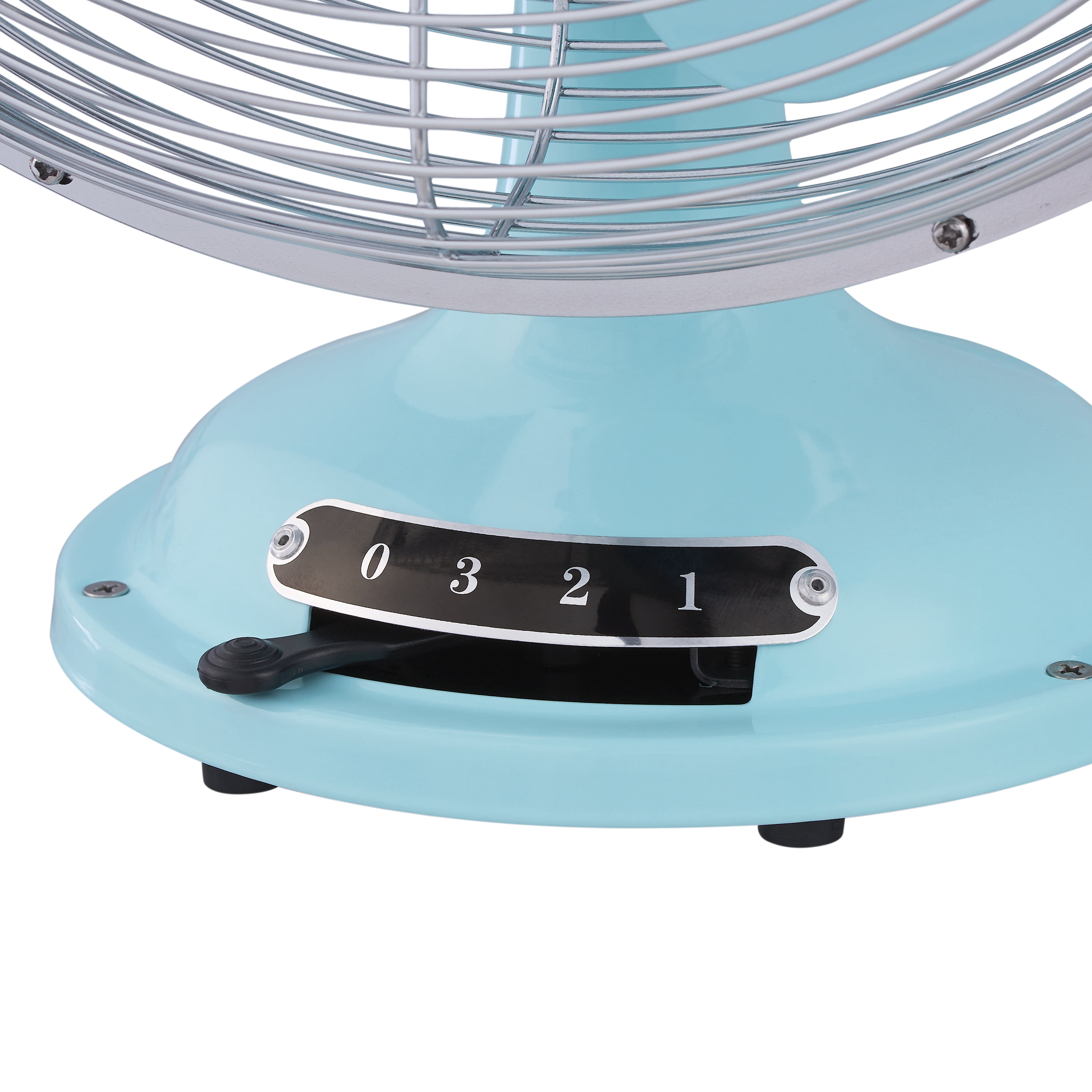 Better Homes & Gardens 12" 3-Speed Retro Mint Metal Tiltable-Head Oscillating New Table Fan