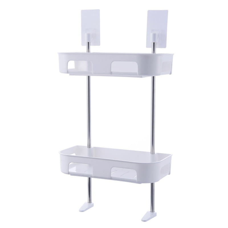 Plastic Toilet Towel Storage Rack Holder Over Bathroom Shelf Organizer