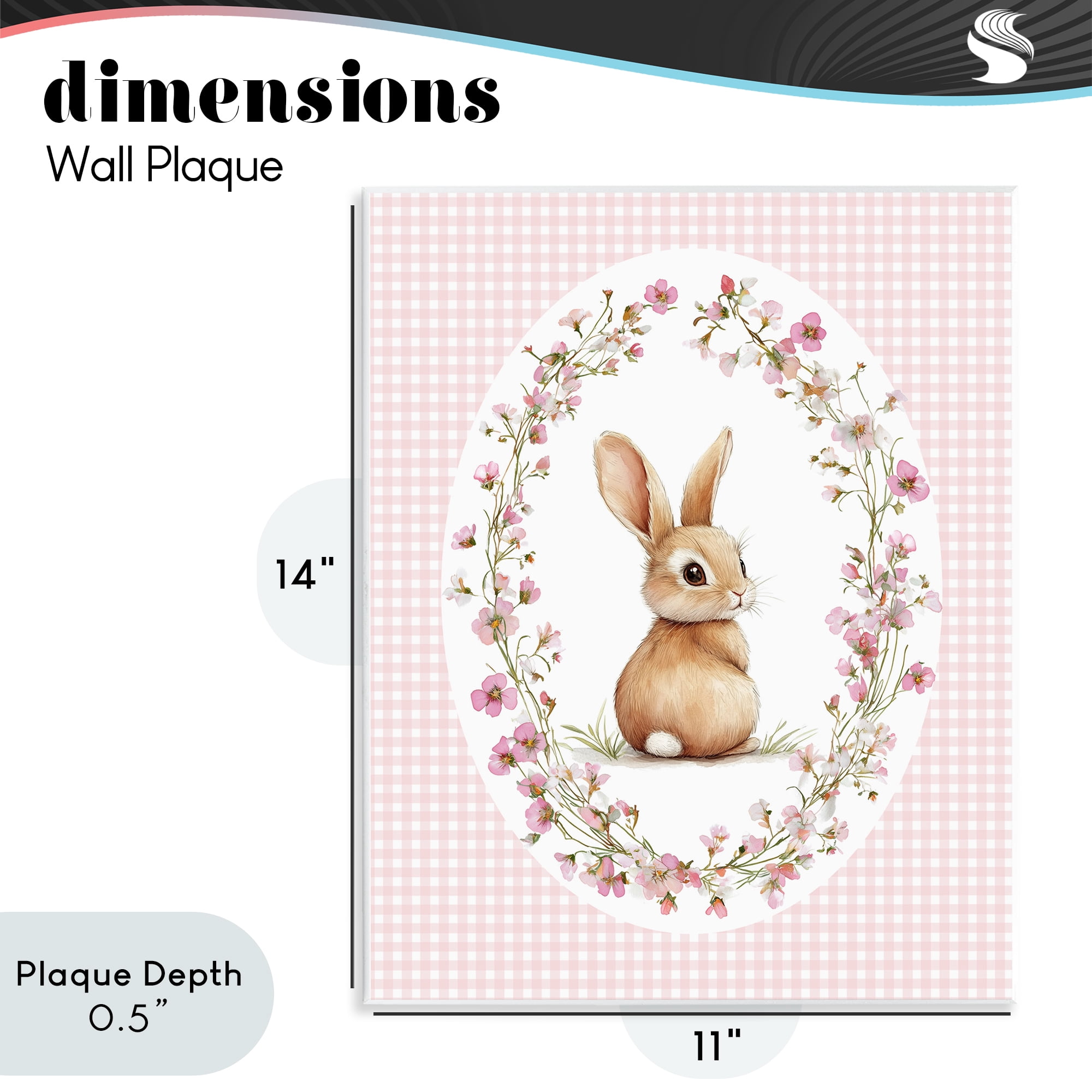 Stupell Industries Spring Gingham Rabbit Wall Plaque Art, design by Christine Simpson Art