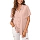 thumbnail image 1 of Blusa con Botones para Mujer, Top De Verano De Manga Corta Suelta Informal con Cuello En V A La Moda para Mujer, 1 of 6