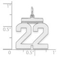 thumbnail image 5 of Auriga 925 Sterling Silver Rhodium-plated Polished Number 22 Charm for Women (L-21mm, W-16mm), 5 of 6