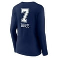 thumbnail image 3 of Women's Trevon Diggs Navy Dallas Cowboys Wordmark Player Name & Number Long Sleeve V-Neck T-Shirt, 3 of 3