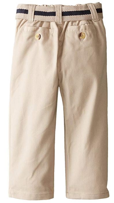Eddie Bauer Boys 4-16 School Uniform Flat Front Brushed Twill Straight Leg Pants with Web Belt - image 2 of 2