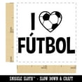 thumbnail image 2 of I Love Futbol Soccer Heart Shaped Ball Sports Self-Inking Rubber Stamp Ink Stamper - Fuchsia Ink - Small 1 Inch, 2 of 7