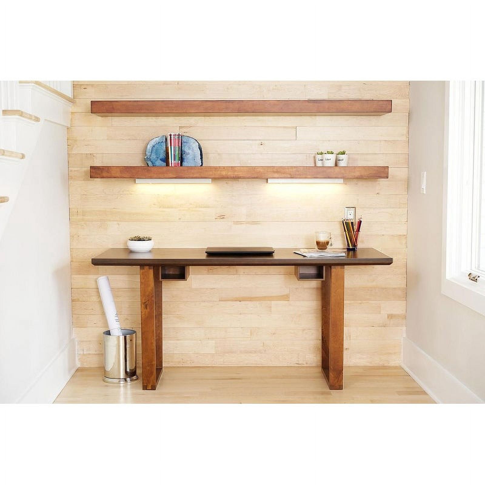 Posh Pollen Aiden Brown Wood Writing Desk with Storage, Deco-Walnut