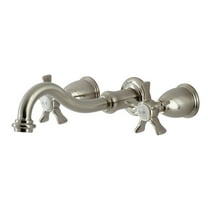 Kingston Brass KS3028NX Hamilton Two-Handle Wall Mount Roman Tub Faucet, Brushed Nickel