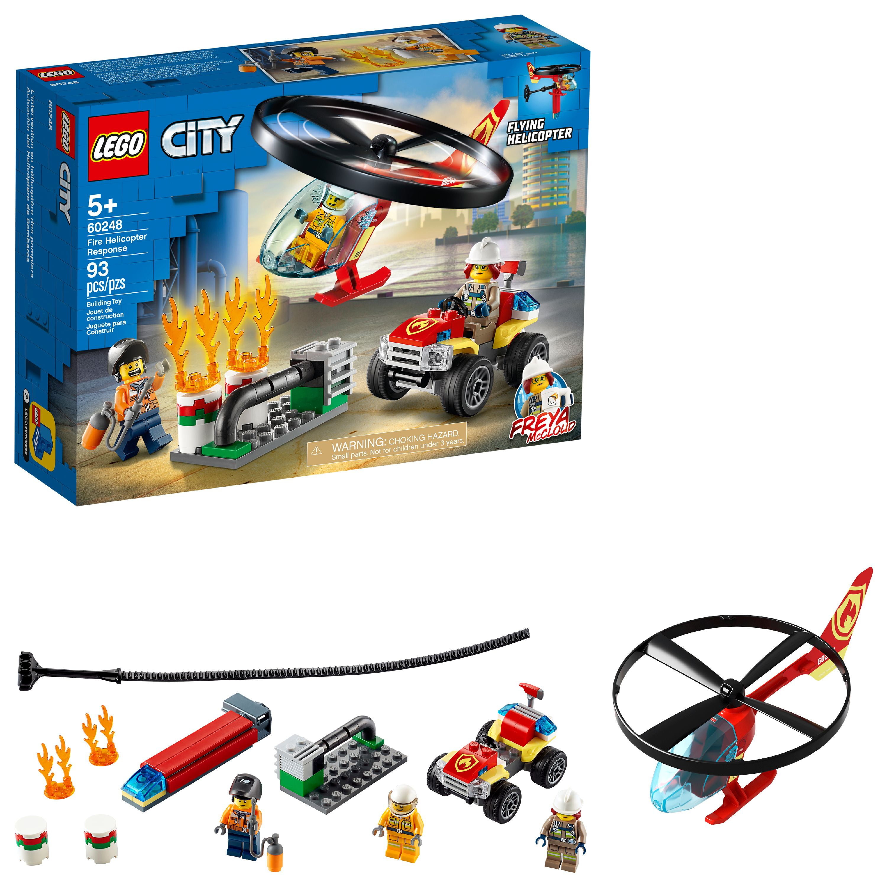 LEGO City Fire Helicopter Response 60248 Toy Firefighter Building Set for Kids (93 Pieces)