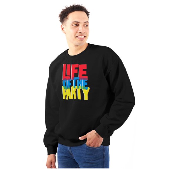 Life of Party Fun Drinking Partying Unisex Plus Fleece Graphic Sweatshirt Brisco Brands 2X