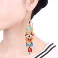 thumbnail image 3 of Mnyotv Earrings for Women Sterling Silver Earrings Women Feather Earrings Earring Bohemian Fringe Tassel Long Drop Dangle Earrings Set with Design for Women Orange, 3 of 5