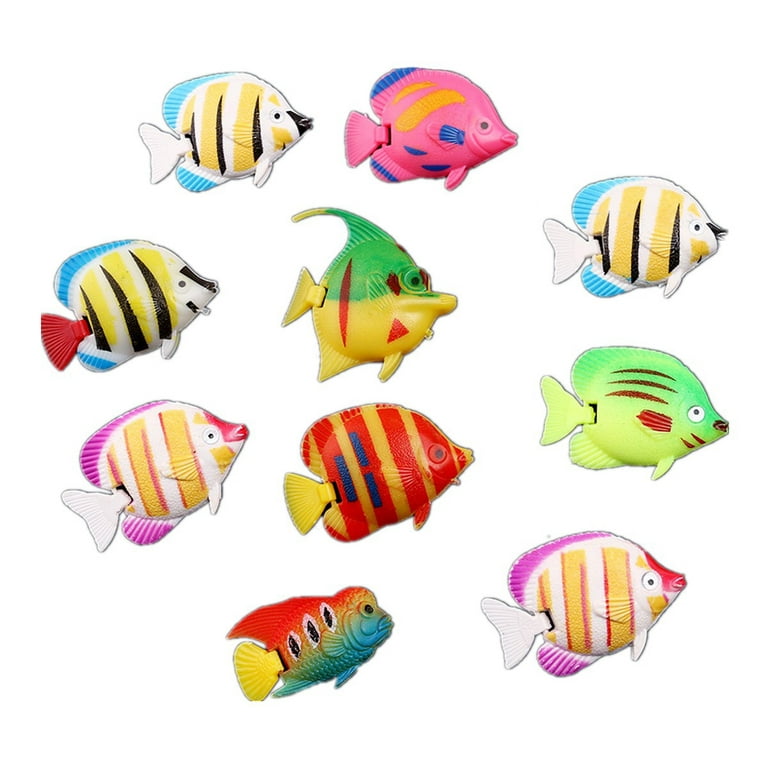 10 Pcs Fish for Aquarium Habitat Decor 20 Open Face Fishing Reel and Rod  Robotic Decorate Child Playsets