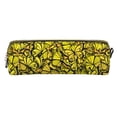 thumbnail image 2 of Ratiio Yellow Butterflies Pattern Leather Pencil Case, Pencil Pouch with Durable Zipper, Compact and Stylish Organizer for Stationery, Art Supplies, Travel Essentials, 2 of 8