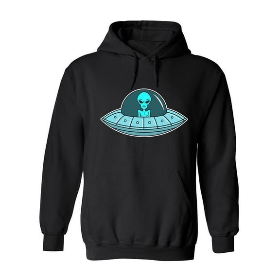 Alien In Ufo Hoodie Men -Image by Shutterstock, Male XX-Large