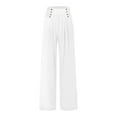 thumbnail image 5 of High Waisted Trousers for Women Casual Loose Wide Leg Pants with Side Pockets Ladies Solid Color Palazzo Trousers Baggy Lounge Long Pants for Beach Travel Vavation, 5 of 5