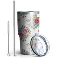thumbnail image 2 of 30oz Pioneer Flower Floral Print Pattern Tumbler, Double Wall Vacuum Insulated Cup, BPA-Free Leak Proof Lid & Reusable Straws, Hot 12h, Cold 34h, 2 of 6