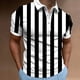 thumbnail image 1 of Blusa y camisa de manga corta con cuello vuelto Camisa casual de manga corta para hombre con estampado de rayas Camisa de manga corta con cuello vuelto para hombre, 1 of 7