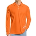 thumbnail image 2 of WTOBBY Men's UPF 50+ Long Sleeve Golf Shirt with Raglan Design, Lightweight Comfort, and Quick Dry Performance for Casual Athletic Wear in Sun ,Orange M, 2 of 7