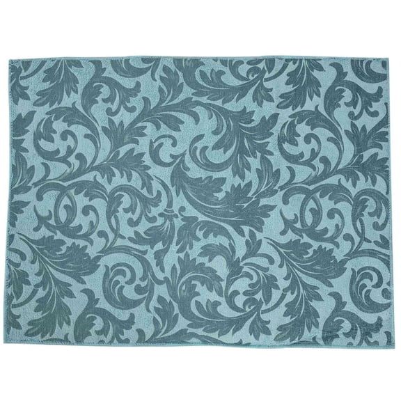 2 Pack Dish Drying Mat Absorbent Machine Washable Mats for Kitchen Counter Large (Blue Vine)