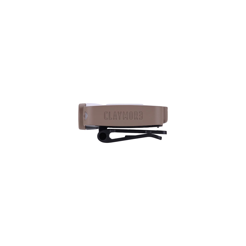 Claymore Capon 40B (Tan) - LED Rechargeable Clip-On Cap Headlamp, Lightweight Hat Light for Camping, Running, Hiking, Emergency & Industrial Use, Waterproof, USB-C, Up to 12 Hours of Battery Life.
