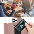 thumbnail image 6 of Elehold Lanyard Wallet Case for iPhone 14 Pro 6.1 Inch Max Premium vegan leather with Wrist Strap,Shockproof Magnetic Buckle Flip Kickstand Credit Card Slots Anti-Scratch Protective Cover,Rosegold, 6 of 11