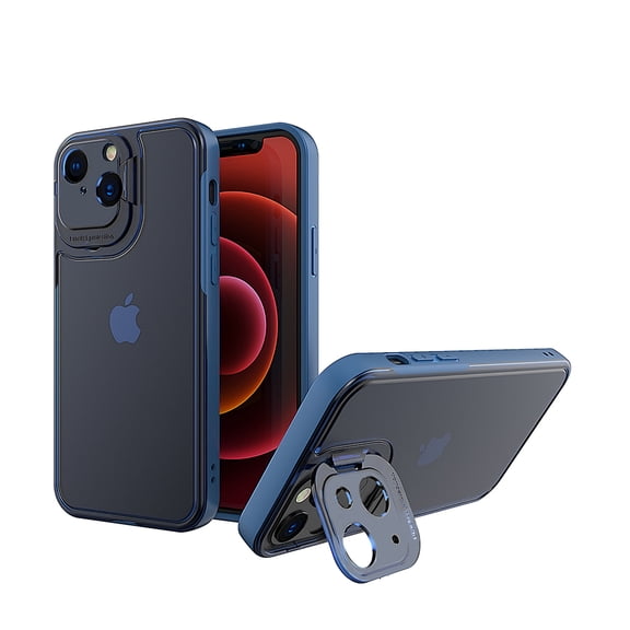 Xpm Case for Apple iPhone 13 (6.1") Hybrid Tinted with Precise Raised Camera Protection & Invisible Stand Kickstand Ultra Slim Cover for iPhone 13 - Blue
