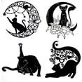 thumbnail image 2 of Silueta de gato lunar Artesanías de metal Gato negro hueco y luna Decoraciones para el hogar, 2 of 6