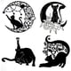 thumbnail image 5 of Silueta de gato lunar Artesanías de metal Gato negro hueco y luna Decoraciones para el hogar, 5 of 6