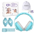 thumbnail image 3 of Wiher 2-in-1 Baby Ear Muffs Noise Protection, Adjustable Baby Headphones with Stretchy Band, Noise Cancelling Headphones for Baby & Toddler up to 4 Years, Baby Airplane Essentials/Outdoor Blue, 3 of 8