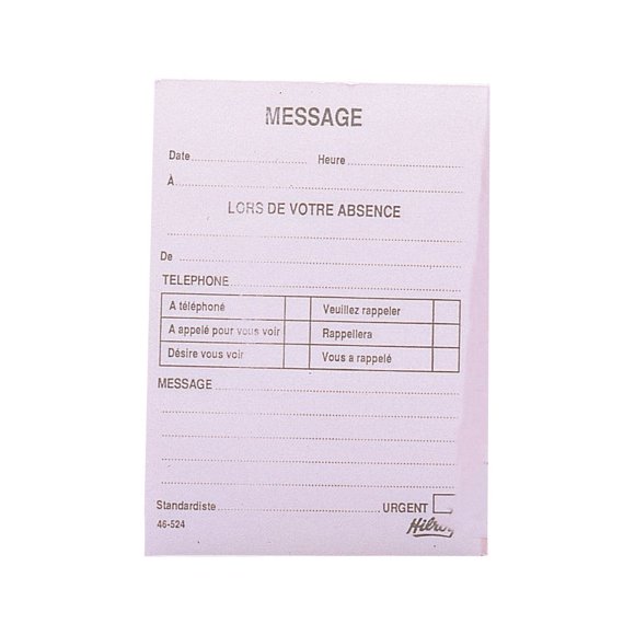 Hilroy 46524 Telephone Message Pad French (Pack of 25)