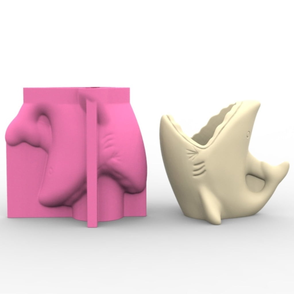 Aurgiarme MultiPurpose Silicone Pots Mold Whale Shape Resin Art Pen Holder Moulds Suitable for Crafting Concrete Vases