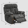 thumbnail image 2 of Aukfa 3-Piece Recliner Sofa Set - 41" Oversized Recliner Overstuffed Armchair for Living Room, Microfiber, Gray, 2 of 9