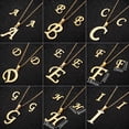 thumbnail image 3 of Collar con colgante de inicial de 26 letras de acero inoxidable para mujer, cadena, pendiente de tuerca, conjunto de joyería, gargantilla de nombre del alfabeto, regalo, 3 of 4