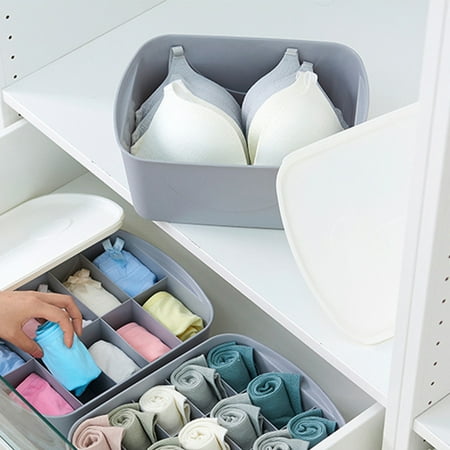

Drawer Lingerie Tile Storage Organizer Space-saving Storage Box for Bra Socks Ties and Belts