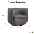 thumbnail image 4 of Bonzy Home Two-Tone 360° Swivel Accent Chair, Modern Upholstered Barrel Chair with Contrast Color, Comfy Swivel Armchair for Living Room Bedroom, Orange/Gray, 4 of 8