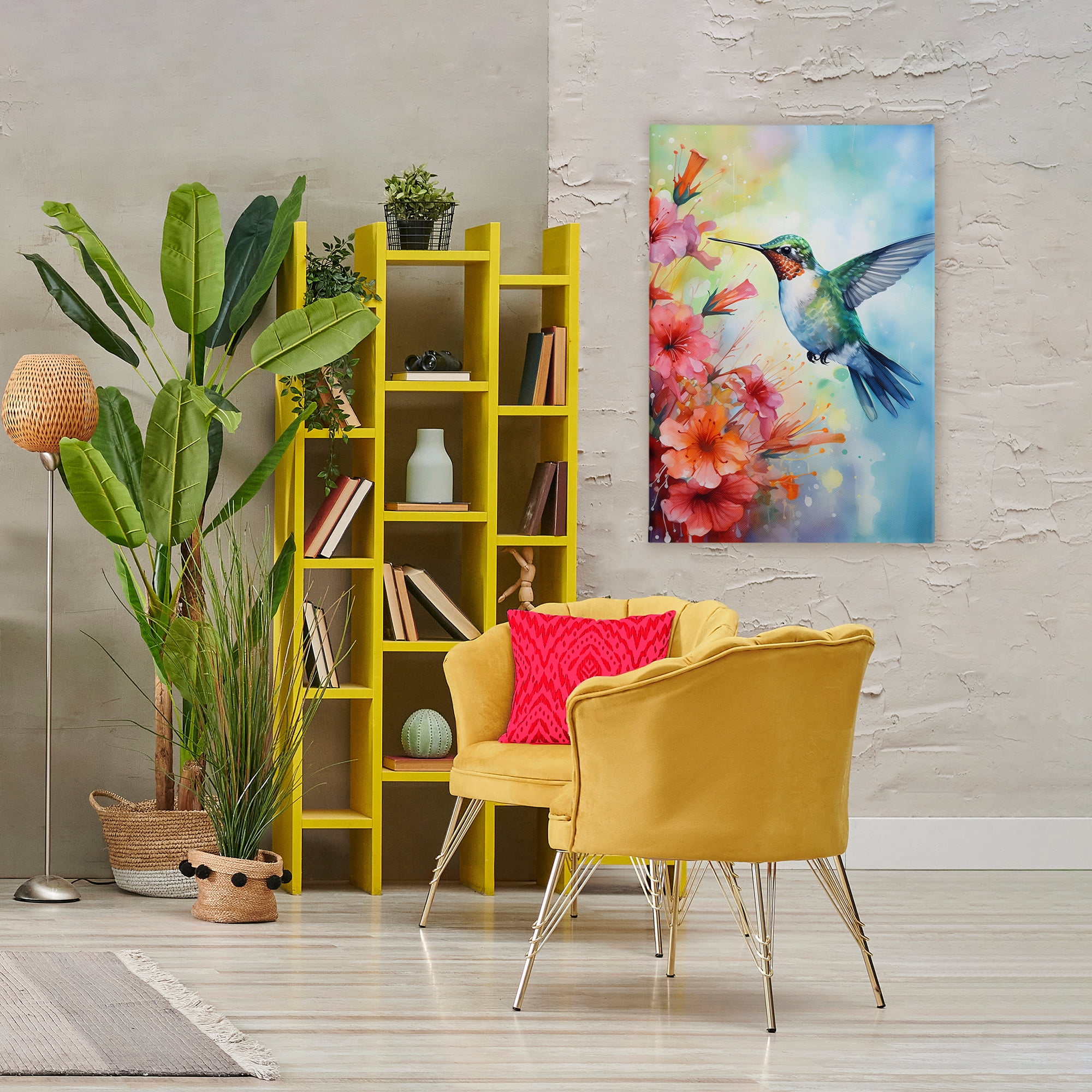 Stupell Industries Hummingbird Hibiscus Serenade Canvas Wall Art, design by Creative Studio