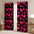 thumbnail image 2 of Feelyou Romantic Love Heart Black Out Curtains for Child, Kawaii Cartoon Black Red Curtains Pack of 2 (42x63 Each), Dreamy Princess Style Bedroom Curtains, Black Out Curtains Decor, 2 of 6
