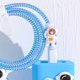 thumbnail image 4 of Protector de cable en espiral, cubierta protectora del cargador Enchufe de carga de astronauta Estuche protector Cargadores Protector de cable Diseño fácil de usar, 4 of 5