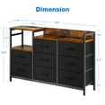 thumbnail image 3 of Dresser with 3 Power Outlets & 2 USB Charging Ports, Wide Dresser 52” for Bedroom with 8 Large Drawers, Chest of Drawers for Bedroom, Living Room, Hallway, Vintage and Black, 3 of 6