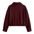 thumbnail image 7 of Cmtiyu Fashion Jackets for Women Long Sleeve Stand Neck Button Wine Zip Up Jacket Casual Fall Outerwear Coat with Pockets S-2XL, 7 of 7