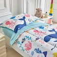 thumbnail image 4 of Juego de ropa de cama para niños pequeños Joyreap Ocean Theme, blanco, 4 piezas, 4 of 7